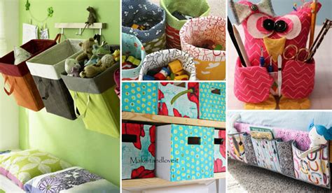 15 Easy & Cheap DIY Fabric Storage Bins and Organizers