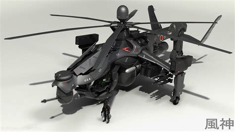 concept ships: Fuujin Attack Helicopter by Ridwan Chandra