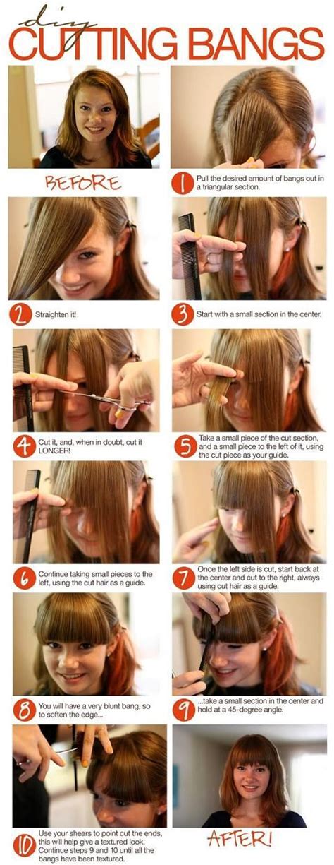 DIY: Bangs Cut (Hair and Beauty Tutorials) | How to cut bangs, Long hair styles, Hair hacks