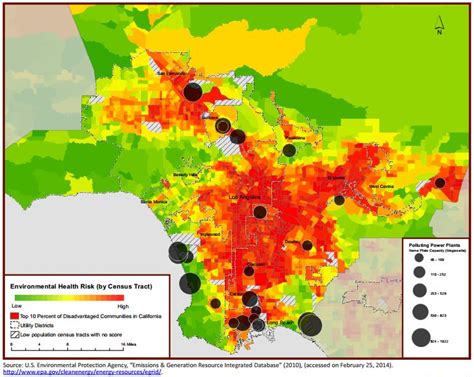 Los Angeles smog map - Map of Los Angeles smog (California - USA)