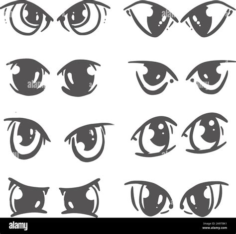 Collection of Funny Cartoon Eyes Icon Logo Ideas Set in Vector Stock Vector Image & Art - Alamy