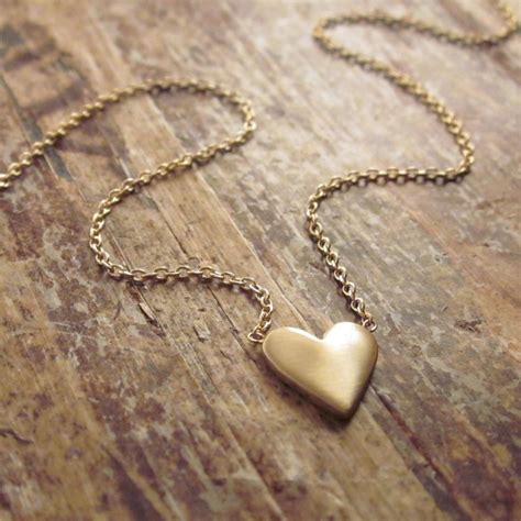 14K Gold Heart Necklace 14K Gold Necklace Valentines Day Gift - Etsy