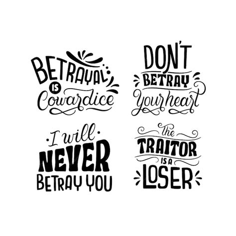 Free Vector | Monochrome lettering betrayal stickers collection