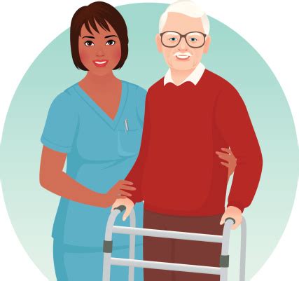 Nurse Helps Elderly Patient Stock Illustration - Download Image Now - iStock