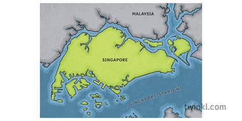 Map of Singapore Geography KS2 Illustration - Twinkl