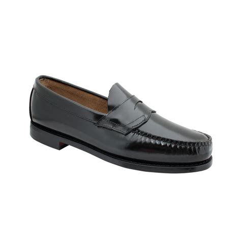 G.h. Bass & Co. Bass Logan Weejuns Flat Strap Penny Loafers in Black ...