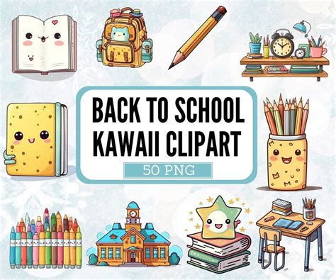 School Clipart Set School Supplies Clipart Set PNG Files Crayons ...