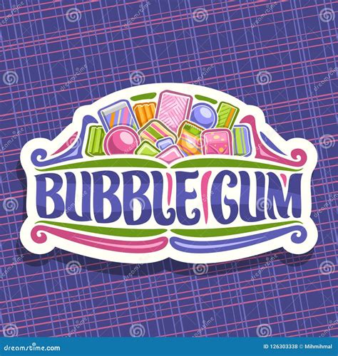 Vector logo for Bubble Gum stock vector. Illustration of pack - 126303338