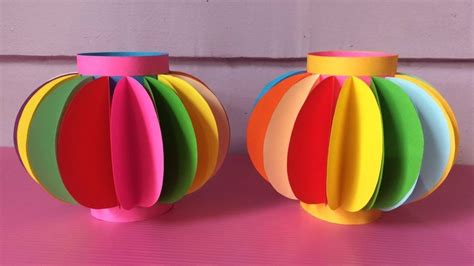 How to Make Lantern with Color Paper, DIY Fancy Paper Lantern Making