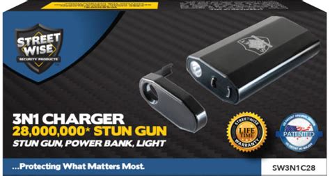 Stun Gun Power Bank - 3-in-1 Charger, Flashlight, and Self-Defense