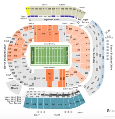 LSU Tiger Stadium Seating Chart + Seat, Row, Club Info