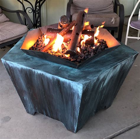 Gas Fire Pit Log Set Modern Steel Logs | Etsy