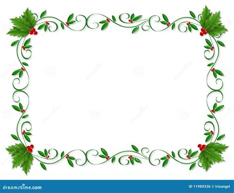 Christmas Border Holly Ornamental Royalty Free Stock Image - Image ...