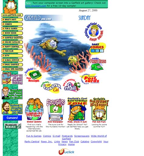 Garfield in 2000 - Web Design Museum