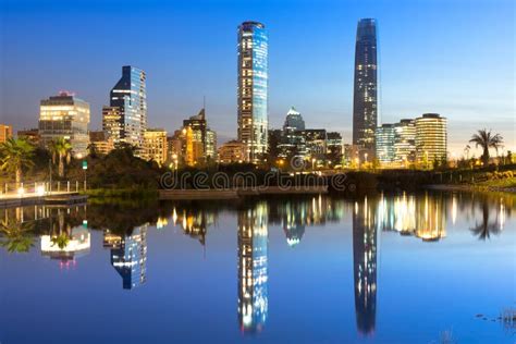 Skyline of Buildings at Las Condes District in Santiago Stock Image ...