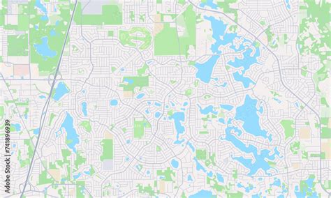 Deltona Florida Map, Detailed Map of Deltona Florida Stock Illustration | Adobe Stock