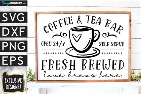 Coffee & Tea Bar SVG DXF PNG EPS