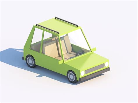 3D model Cartoon Low Poly Car Hatchback VR / AR / low-poly | CGTrader