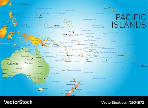 Pacific islands map Royalty Free Vector Image - VectorStock