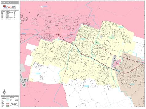 Killeen Texas Wall Map (Premium Style) by MarketMAPS