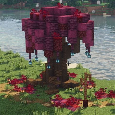 The Nether Tree 😍🔥 RATE 1-10 👇🌍⛏️ Credit: Unknown, DM us! in 2020 | Minecraft crafts, Minecraft ...