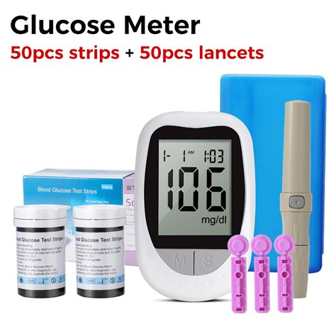 KH100 Glucometer Test Kits with Strips Glucose Meter Complete Set Glucose Blood Test Machine ...