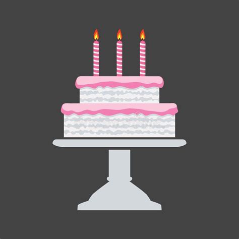 Pink birthday cake, vector stock vector. Illustration of birthday - 72498941