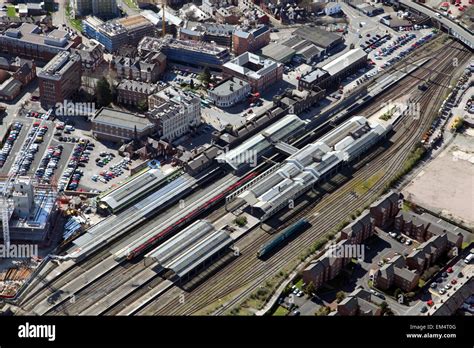 aerial view of Chester Railway Station in Chester, Cheshire, UK Stock Photo - Alamy