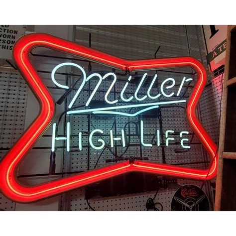 VINTAGE MILLER HIGH Life Neon Beer Sign Antique Collectible Memorabilia ...