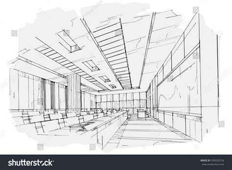 Sketch Streaks Classroom Black White Interior Stock Vector (Royalty ...