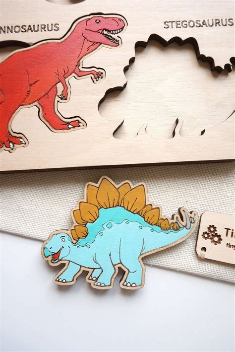 Wooden Toddler Puzzle Wooden Dino Puzzle Personalized Toddler Puzzle ...