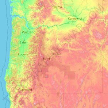 Oregon topographic map, elevation, terrain