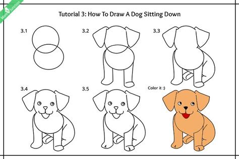 How To Draw A Dog Sitting Down Step By Step