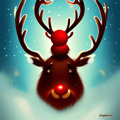 Santa's Reindeer Rudolph by Greg Rotkowski · Creative Fabrica