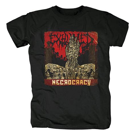 금속 그래픽 티 쿨 Exhumed Necrocracy T-Shirt | WISHINY