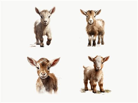 Baby Goat Clipart 10 Transparent PNG Digital Download - Etsy