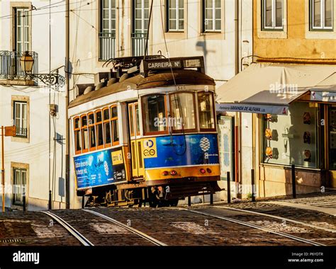 Portugal, Lisbon, Typical tram in Alfama Stock Photo - Alamy