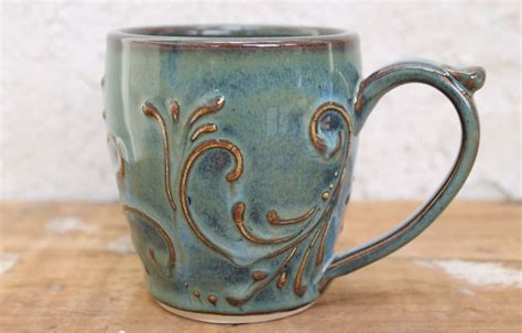 Handmade Ceramic Mug blue green pottery unique gift | Etsy | Handmade ceramics, Green pottery ...