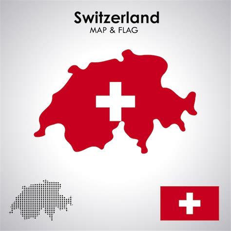 Premium Vector | Switzerland flag and map design map flag vector file