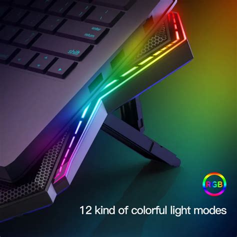 RGB Backlit Gaming Notebooks Cooling Stand with Six Fans