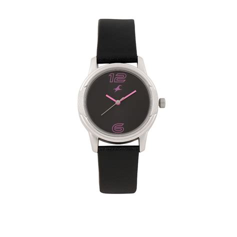 Buy Fastrack Black Dial Black Leather Strap Watch Online