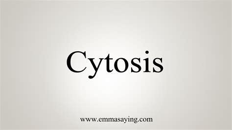 How To Say Cytosis - YouTube