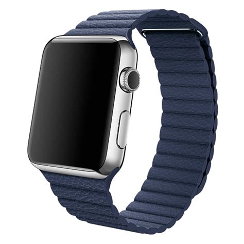 Magnetic Leather Band for Apple Watch 46mm / Ultra 49mm (Blue)