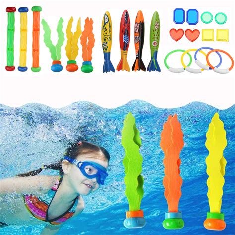 22 pcs diving toys dive ring torpedo sticks summer swimming recreation ...