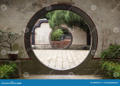 Round Gate at the Lin Family Mansion & Garden in Taipei Stock Image - Image of taipei ...