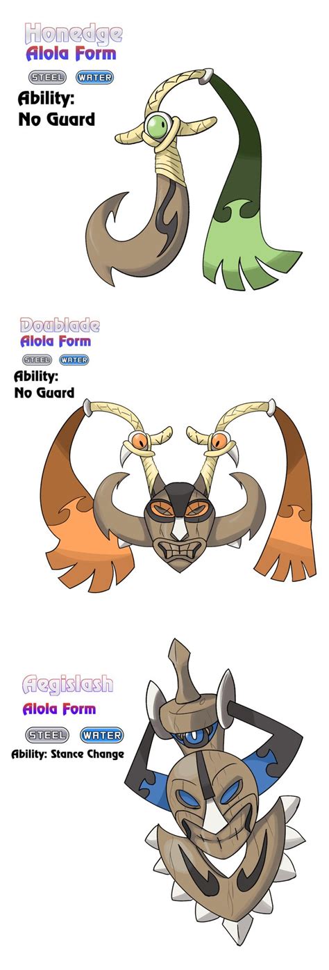 Fantastic Alola forms for the honedge line | Pokemon alola, Pokemon ...