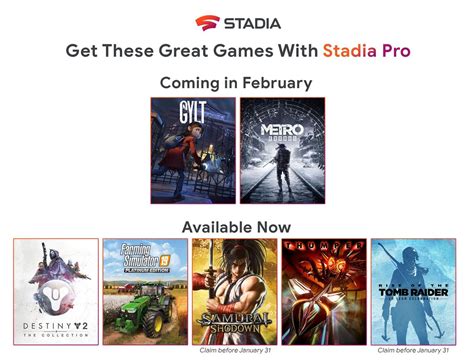 Stadia Pro games for February revealed (Update - Confirmed) - Gaming Nexus