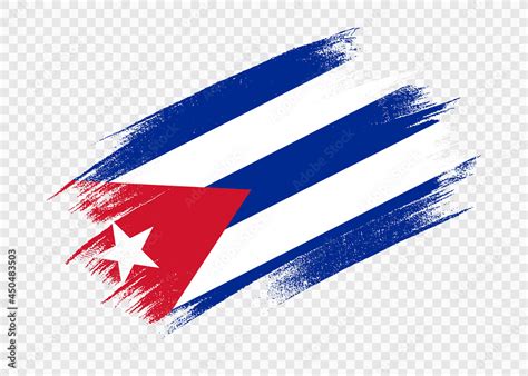 Cuba flag with brush paint textured isolated on png or transparent ...