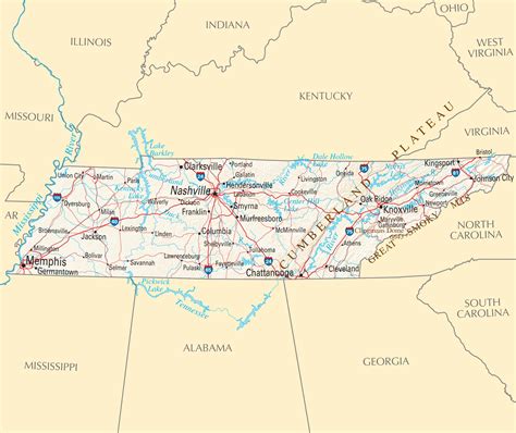 Tennessee - Map of the United States of America