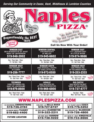 Naples Pizza - 1493 Rooney St, Windsor, ON